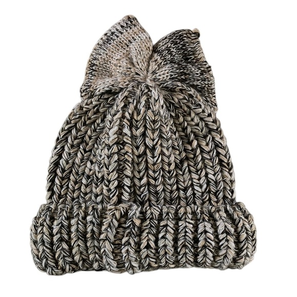 Federica Moretti Knit Hat with Bow NWT in Marled Wool Knit with Metallic Threads - Picture 4 of 8